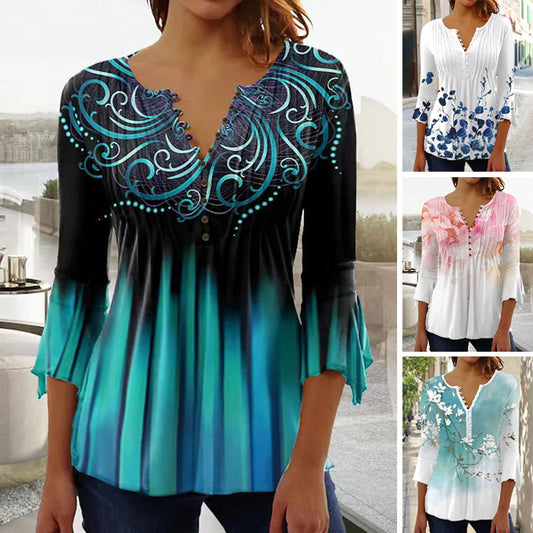 【S-5XL】Bluză subțire cu mânecă lungă pentru femei, la modă și cu imprimeu, bestseller 2025✅Material subțire și respirabil