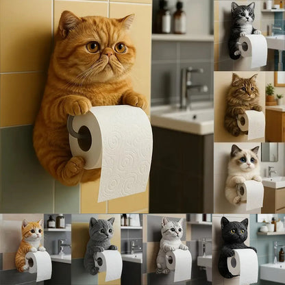 🐱【Výprodej】Držák na toaletní papír s motivem roztomilé kočky 