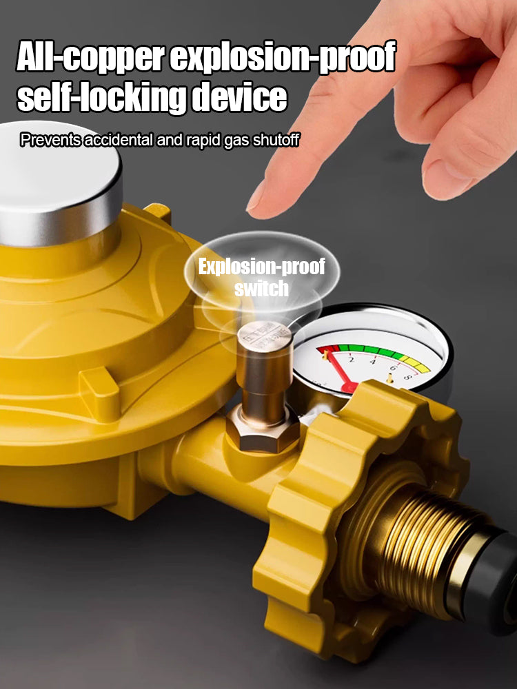 💥🏡【Cumpărați unul și primiți unul gratis】🏡Manometru de presiune a gazului cu protecție împotriva exploziilor și reductor de presiune💥