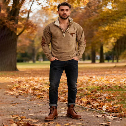 👕【35% ОТСТЪПКА】【S-4XL】2025 Есенно-зимен мъжки моден, топъл пуловер с дълъг ръкав и 3D щампа