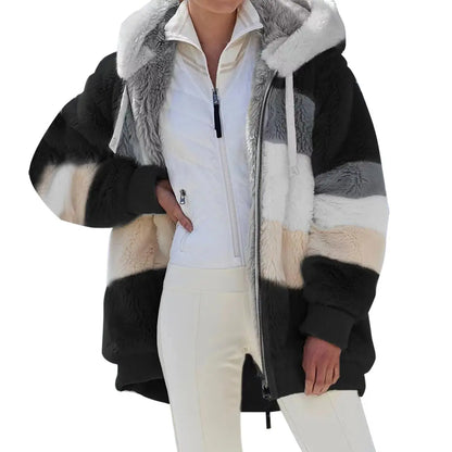 ☃️Ofertă pe timp limitat, reducere de 50%❄️【S-5XL】Jachetă de iarnă pentru femei, nouă (colecția 2026), groasă, cu benzi din pluș
