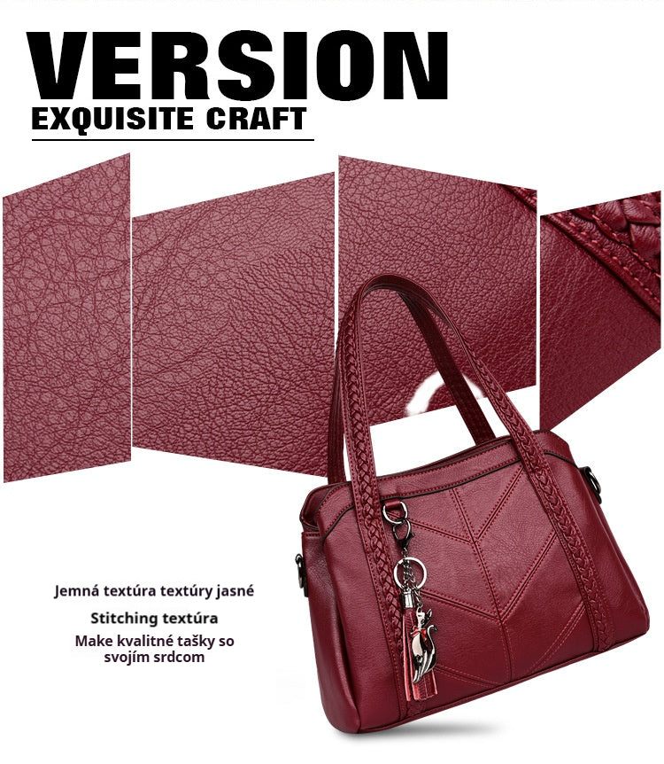 【🔥Horúci výpredaj🔥 Model 2025】Módna taška z hovädzej kože, trojvrstvová veľká kapacita, mäkká a pohodlná koža