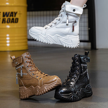 【35-40】Cizme calde din lână, cu tăietură înaltă, cu talpă groasă-3839610