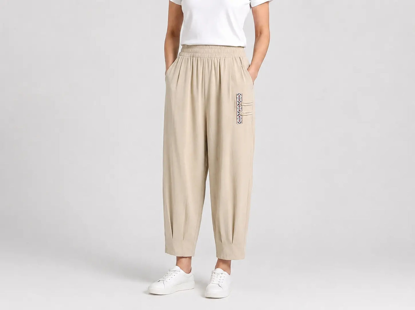 🔥【M‑4XL】👖Pantaloni de vară ușori și respirabili din bumbac‑in – pantaloni moderni casual până la gleznă