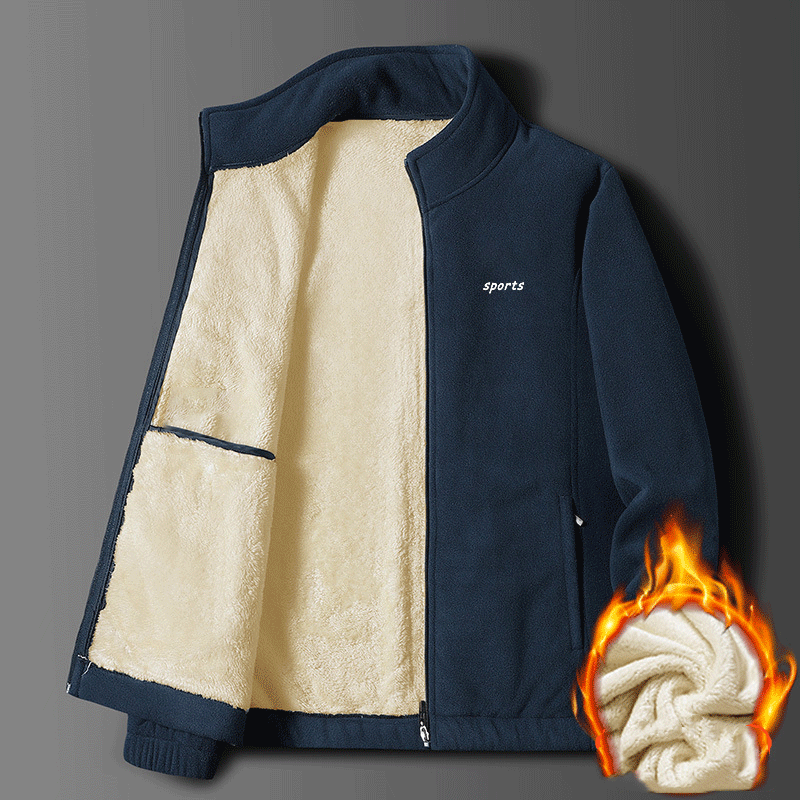 ⛄【Размери M-5XL】Нова мъжка дебела аksamitена kurtka с ягненски мех, за есен и зима