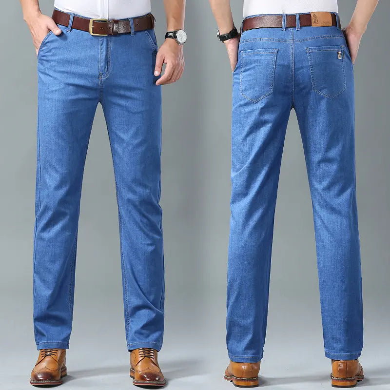 🔥👖【60-110 kg】Blugi bărbătești, simpli, casual, versatili, mărimi mari