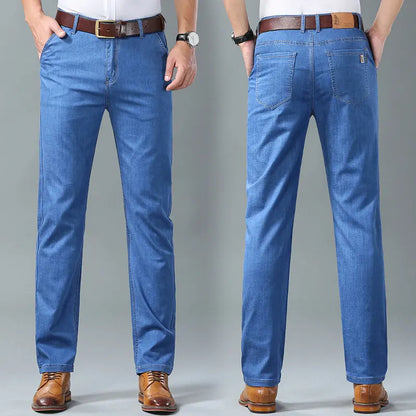 🔥👖【60-110 kg】Blugi bărbătești, simpli, casual, versatili, mărimi mari