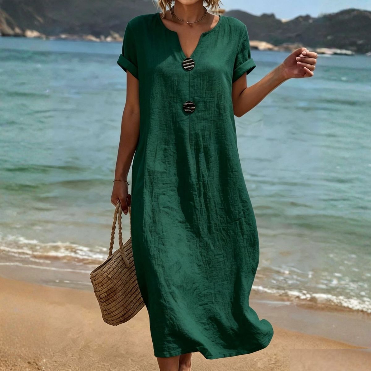 👗【S-3XL】Rochie de vară confecționată din in și bumbac | Croială lejeră, care flatează silueta, ușoară și vaporoasă, elegantă și confortabilă de purtat toată ziua