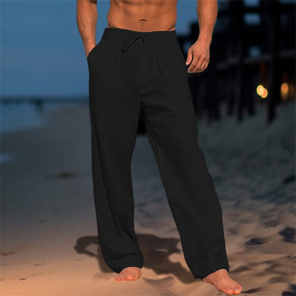 👖 50% reducere🔥 Pantaloni bărbătești din in respirabil, stil vacanță la plajă și la malul mării