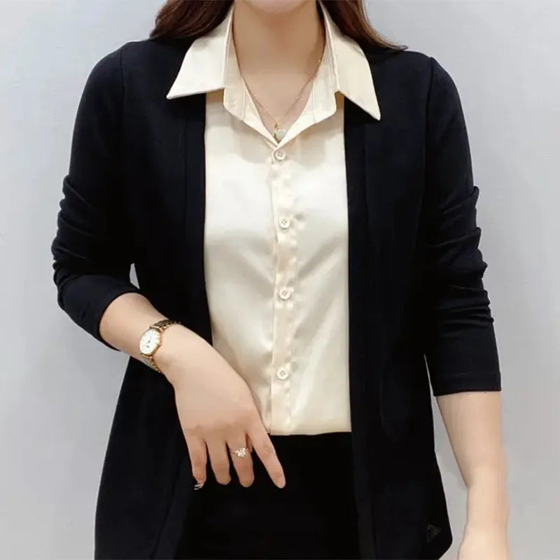 【Jesień/Zima 50% OFF】【L-5XL】2025 Nowa jesienna fałszywa koszula dwuczęściowa, elegancki styl