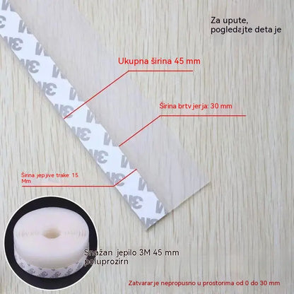 🚪【5M】Bandă de etanșare din PVC pentru uși – protecție împotriva prafului și curentului de aer
