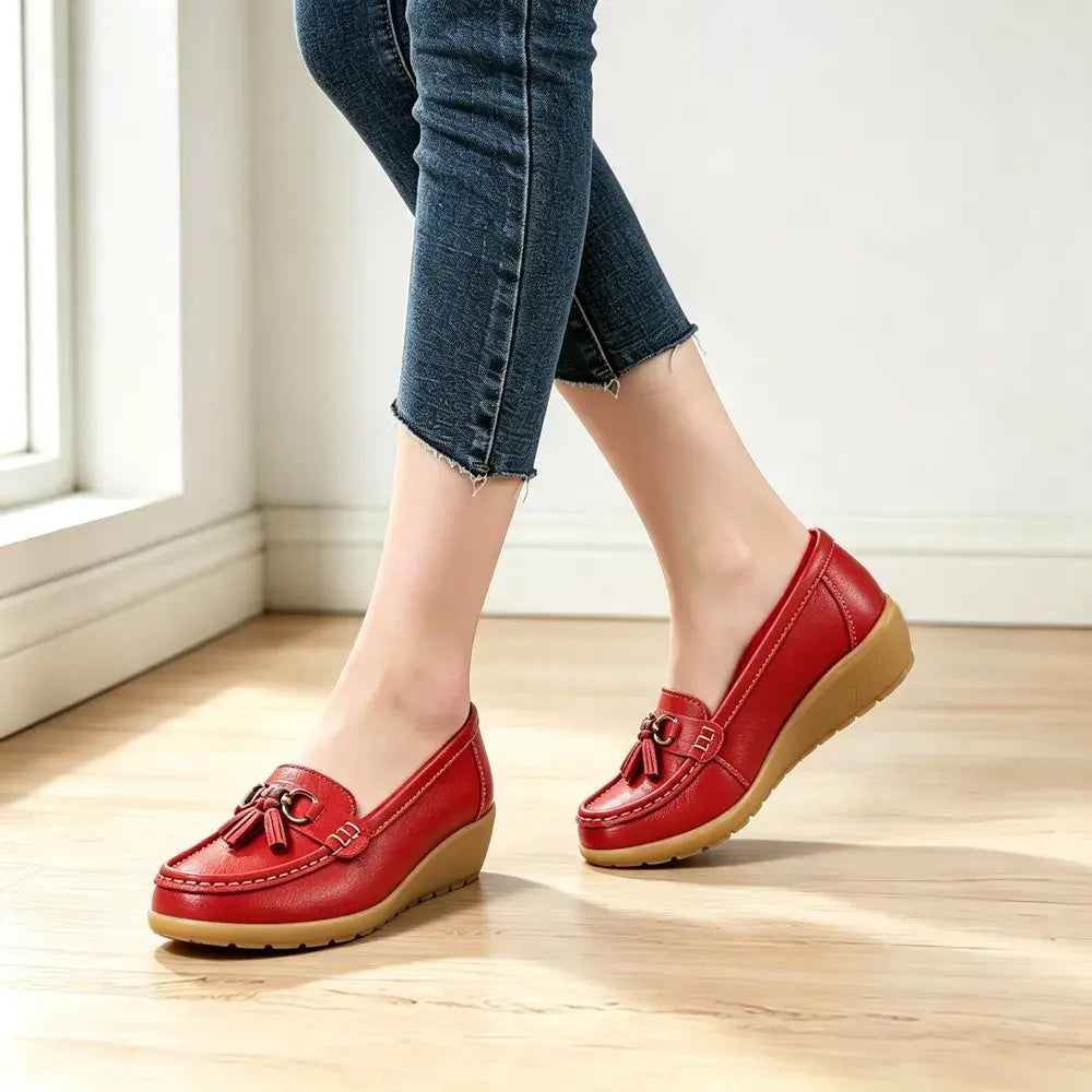 Mocasini de damă din piele naturală – Colecția 2026 (Talpă moale și groasă / Confort maxim pentru plimbări / Mărimi mari 35–44) ✨👞