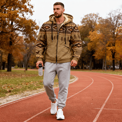 【Половина цена за сезона на есента и зимата】 Мъжко яке за есен и зима с качествено свободен стил, допълнителен плюш, дебела и от агнене вълна