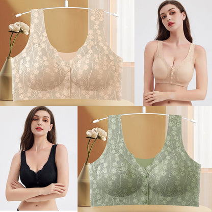 😍【2dílná sada】Dámská podprsenka s kosticemi a zapínáním vpředu ❤️【Vhodné pro 40-100 kg】 