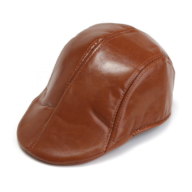 🎩 Beretă retro din piele pentru bărbați, de calitate premium✨