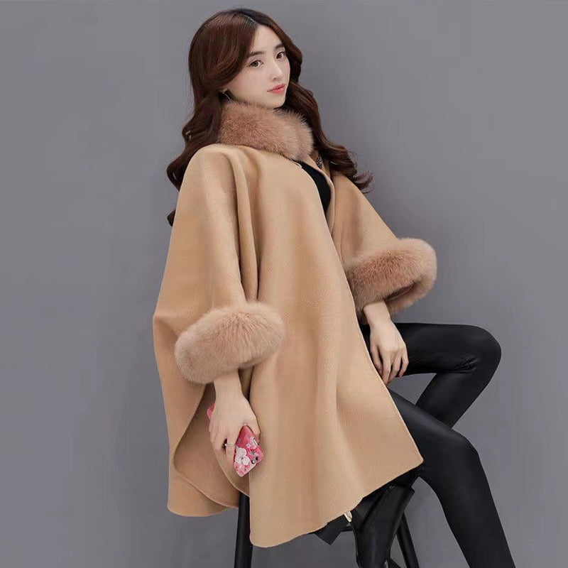 🔥🧥【Очакваща намаление за изчерпване】【Размери S-5XL】【2025 г.】Нова дълга купчина от вълна + шал-пелерина