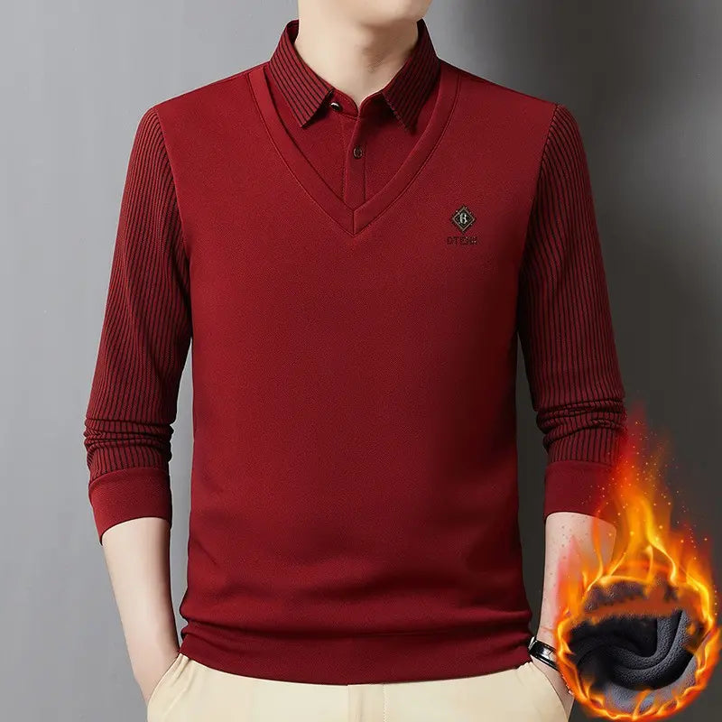 🔥👔【M-4XL】Top cald pentru bărbați din cașmir premium, din două piese, all-in-one