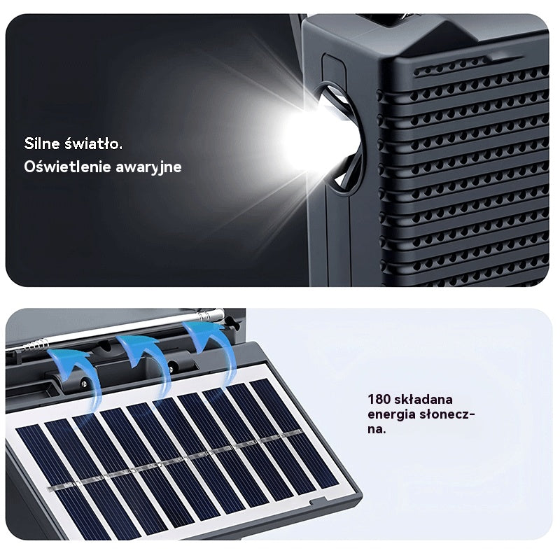 💥🏕️【Nowość】Wielofunkcyjne przenośne radio, radio AM, Bluetooth z kartą TF, dźwięk wielostrefowy