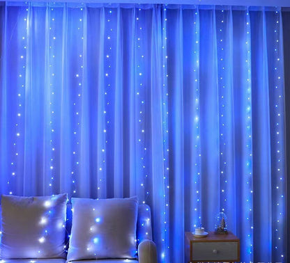 Cortinas de luces LED, luces decorativas ambientales con control remoto USB, decoración navideña para el dormitorio