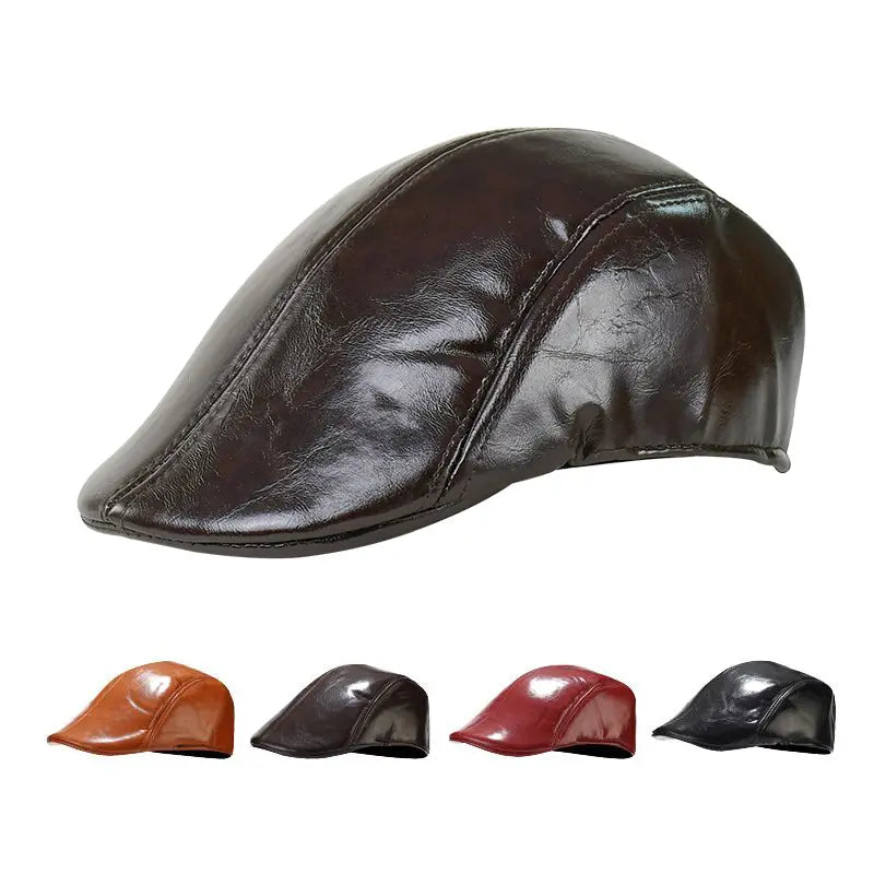 🎩 Beretă retro din piele pentru bărbați, de calitate premium✨