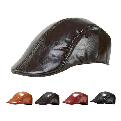 🎩 Beretă retro din piele pentru bărbați, de calitate premium✨