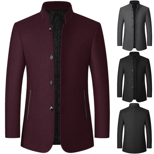 【100% lana de alta calidad】🌞【M-4XL】Chaqueta de lana para hombre, estilo casual, con cuello alto, nueva colección otoño-invierno 2025