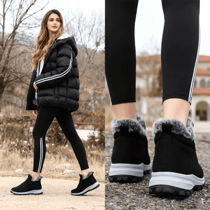 😀🎉🔥Υλική εντός από βελούzeni - Σχεδιασμός με παχιάριστο ύφασμα πατού🔥Χειμερινές γυναικετικές μποτάκια από καμπούρια, ανθεκτικές στο νερό και ζεστές