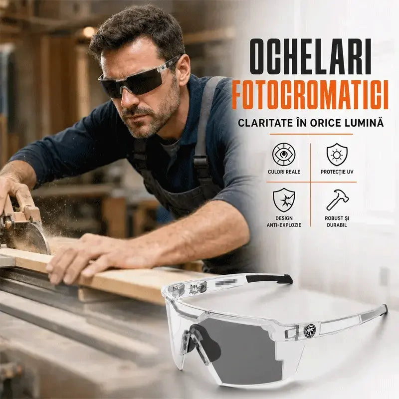 Ochelari de Protecție Multipurpose pentru Muncă și Sport – Anti-Praf, Anti-Vânt și Protecție UV400 pentru Lucrări de Tâmplărie, Bricolaj, Service Auto, Grădinărit și Ciclism