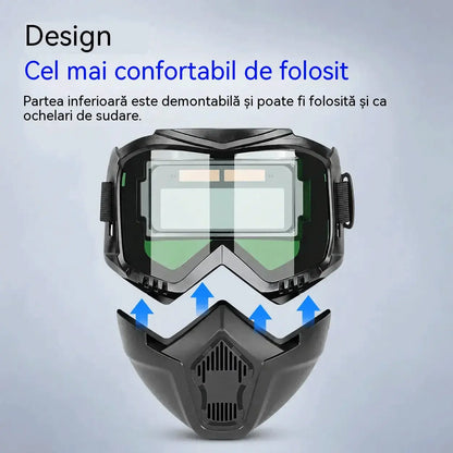 🔥Mască de sudură facială completă cu schimbare automată a luminii