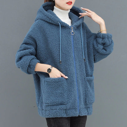 🔥✨【M-4XL】Palton de damă din lână și fleece, cu glugă – modă nouă pentru iarna 2026