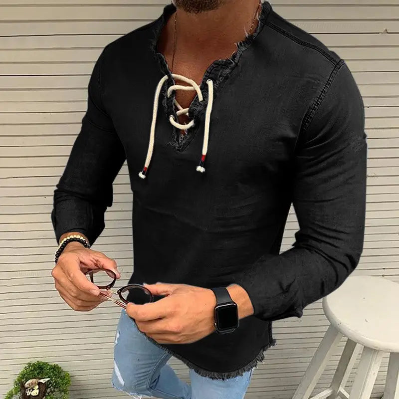 🤠【40-110kg✨】👔Cămașă bărbătească din denim, material elastic, mărimi mari disponibile ✅️Plată la livrare