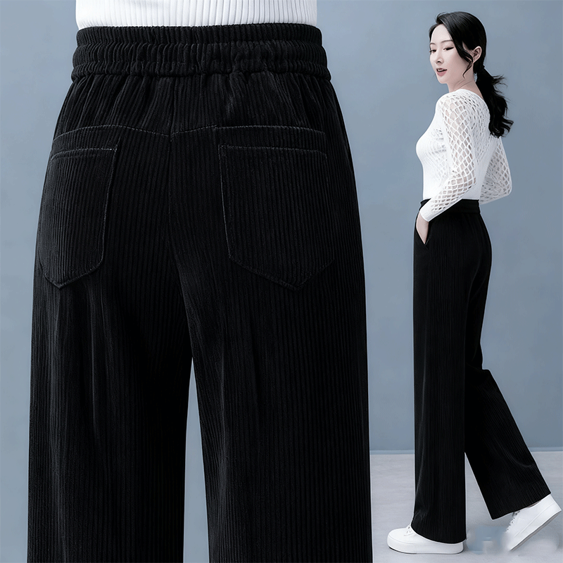 🔥【Compre uno y llévese otro gratis】 👖Nuevos pantalones casuales de terciopelo con perneras anchas, muy cómodos de usar.