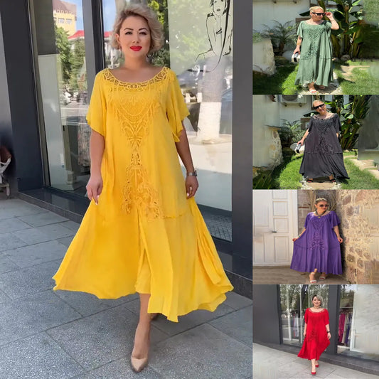 Promoție de vară👗 Rochie nouă de damă 2025, mărime mare, lejeră din dantelă