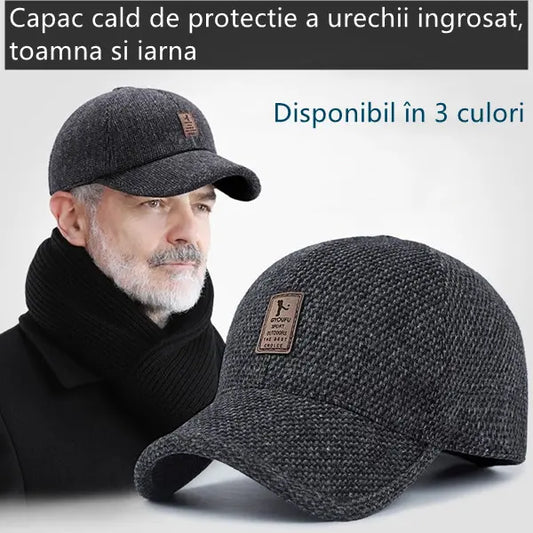 🔥🧢 Șapcă călduroasă pentru bărbați cu protecție pentru urechi – confort pentru toamnă și iarnă