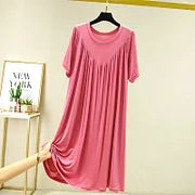 💖【S-4XL】Rochie de pijama cu mânecă scurtă, moale și confortabilă.
