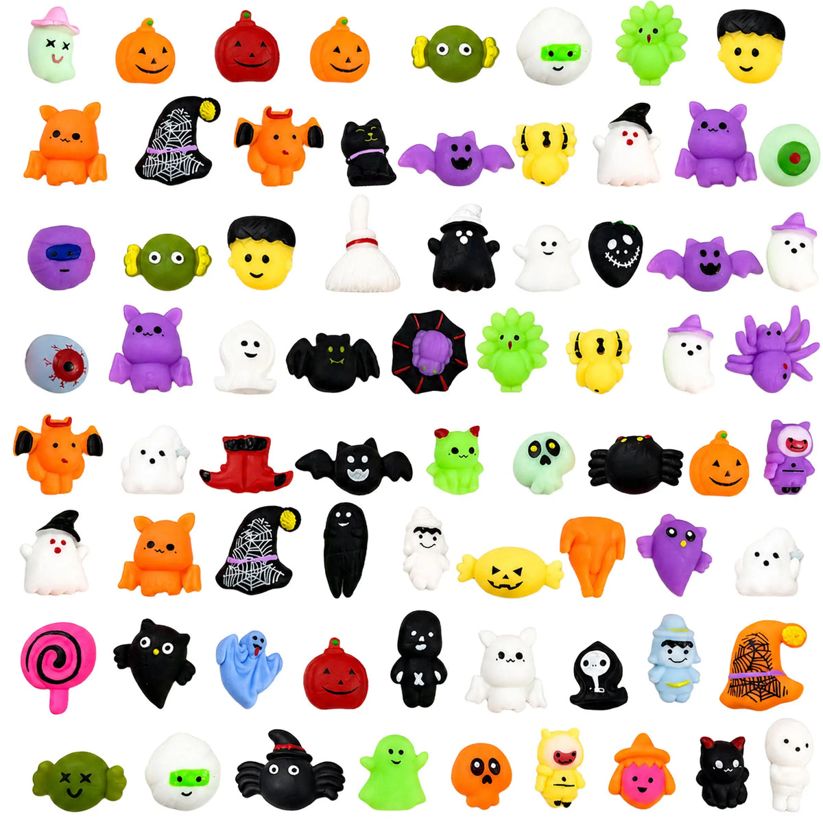 Set de 50 de jucării antistres – 159 lei 🎃 Tematică de Halloween, în formă de plăcinte drăguțe cu dovleci și fantome