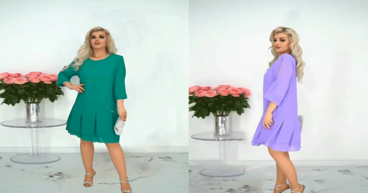 💕【S-5XL】👗Rochie elegantă cu imprimeu din plasă pentru doamne