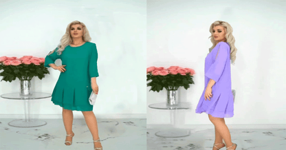 💕【S-5XL】👗Rochie elegantă cu imprimeu din plasă pentru doamne