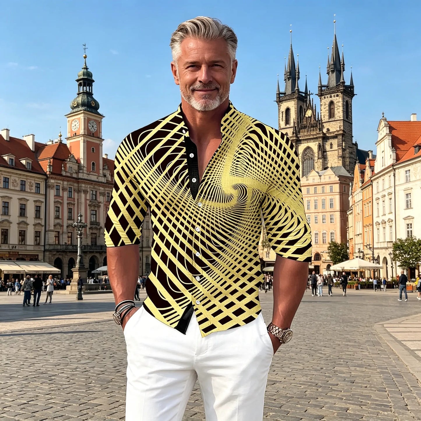 💥💥【Promoție limitată în timp】👔【S-6XL】Cămașă bărbătească din bumbac cu imprimeu