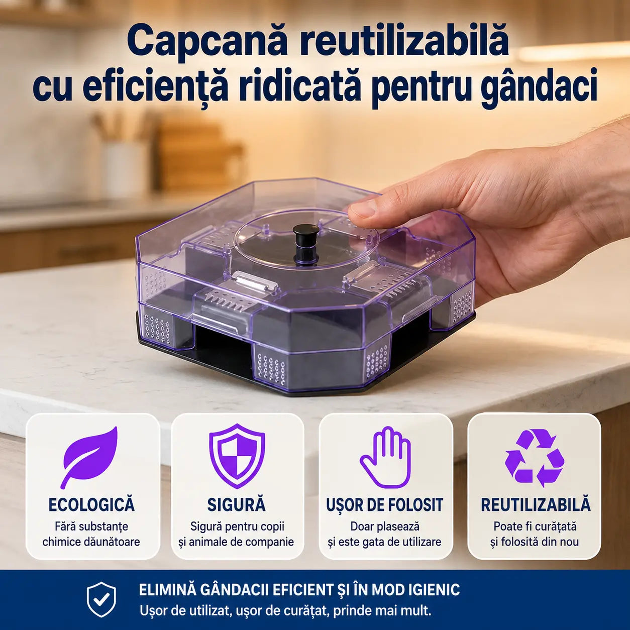 2 bucăți la 149 lei — Capcană pentru gândaci, foarte eficientă și reutilizabilă