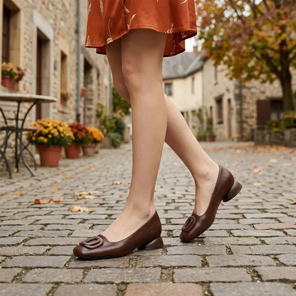 👡 Pantofi Mary Jane de damă, stil franțuzesc retro, cu talpă joasă – vârf rotund și decupați – confortabili, potriviți pentru purtarea zilnică