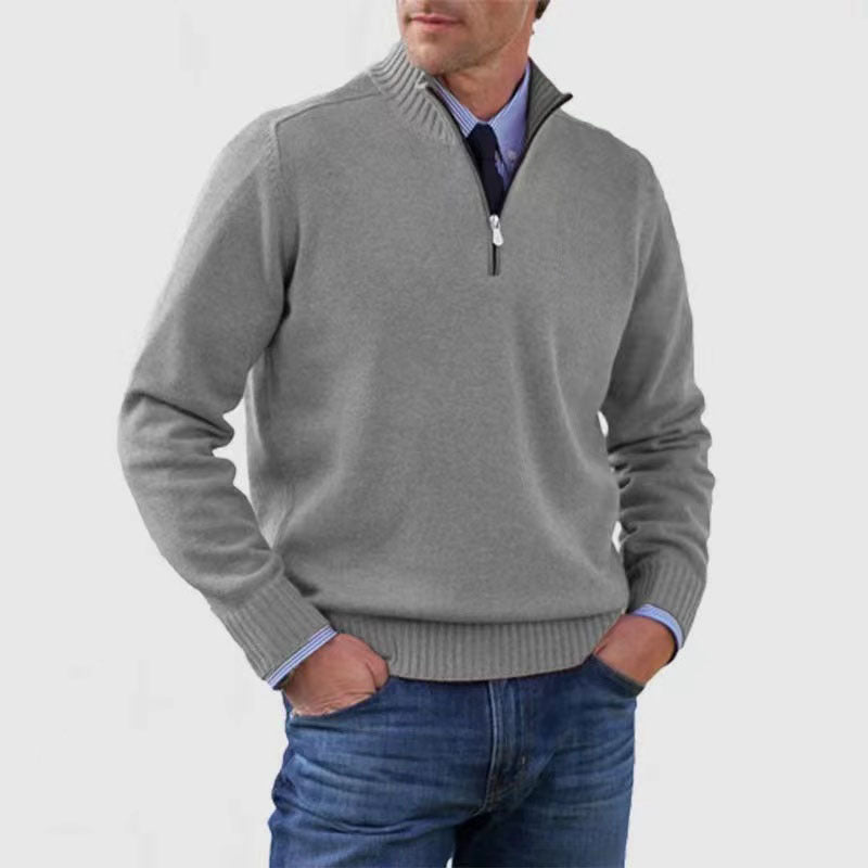 🎉【L-5XL】Pulover tricotat din cașmir pentru bărbați, stil casual, călduros și rezistent la frig