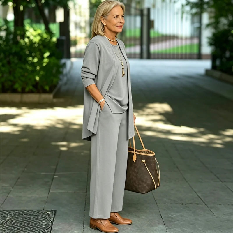 🎁【S-7XL】Set de vară din 3 piese: cardigan lejer, top lejer și pantaloni eleganți anti-șifonare, mărimi