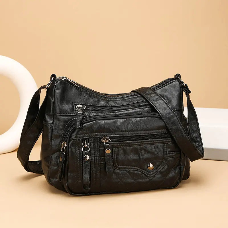 👜Geantă nouă de mare capacitate, din piele moale, tip crossbody/umăr