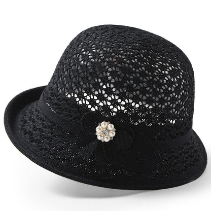 👒Pălărie de soare elegantă, cu design împletit ajurat, oferă protecție puternică împotriva razelor solare.