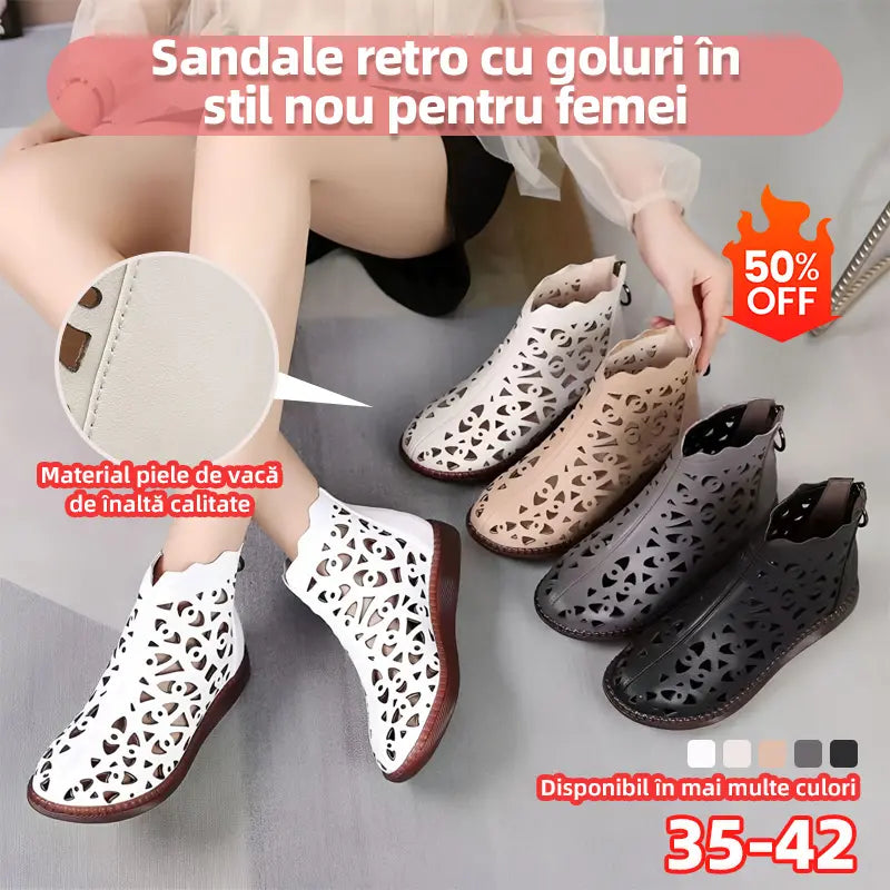🔥Reducere directă de 50%💞【35-42】2025 noi sandale din piele cu vârf rotund pentru femei