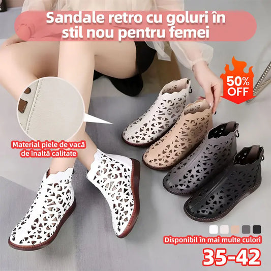 🔥Reducere directă de 50%💞【35-42】2025 noi sandale din piele cu vârf rotund pentru femei