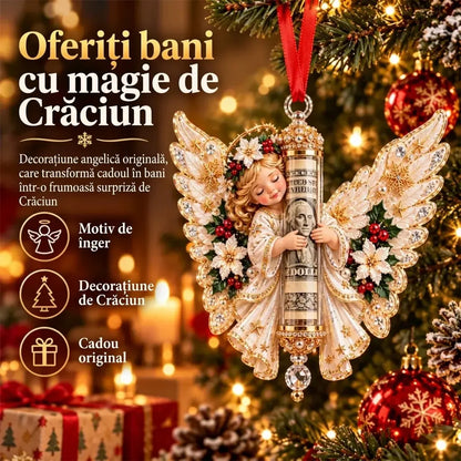 🎁 Prețul pentru setul din 5 piese este de 159 RON ✨Ornament de Crăciun cu înger, pentru bani