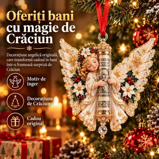 🎁 Prețul pentru setul din 5 piese este de 159 RON ✨Ornament de Crăciun cu înger, pentru bani