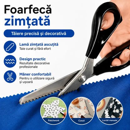 🔥✂️ Foarfecă zimțată pentru țesături, disponibilă în 5 dimensiuni